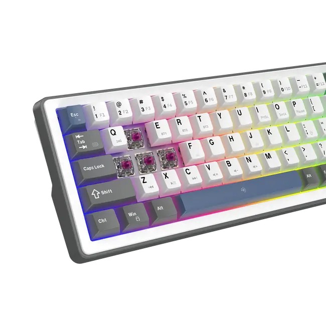 Keyboard White Shark Gaming Excalibur Compact 65% RGB Mechanical Wine Red Switch White
