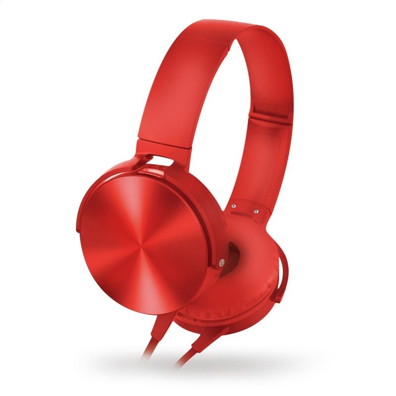 Headphones Freestyle Extra Bass Red w/Microphone