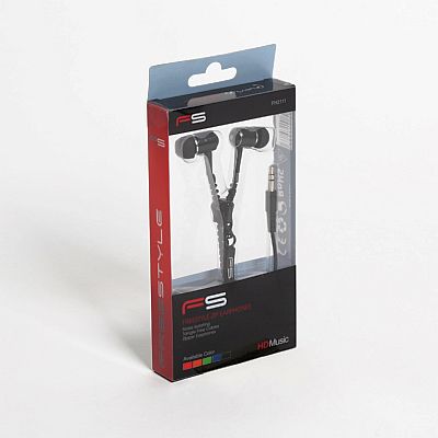 Earphones Freestyle Zip FH2111 w/Microphone Black