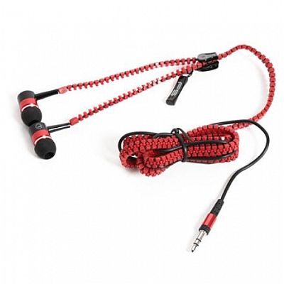 Earphones Freestyle Zip FH2111 w/Microphone Red