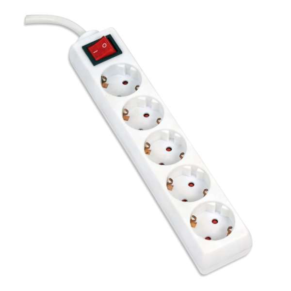 Power Protector Omega 1.5m 5 Sockets White
