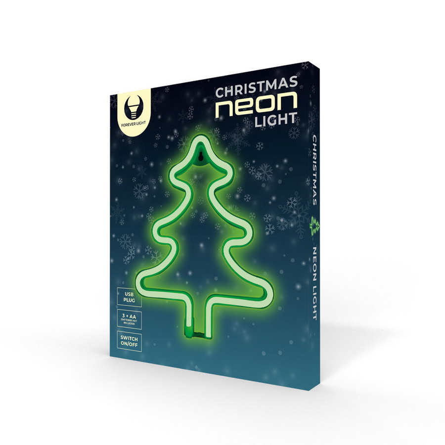 Wall LED Lights Neon Christmas Tree FLNE16 Green