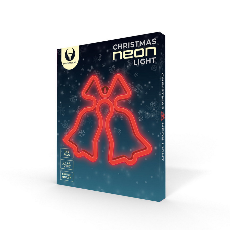 Wall LED Lights Neon Christmas Bell FLNE17 Red