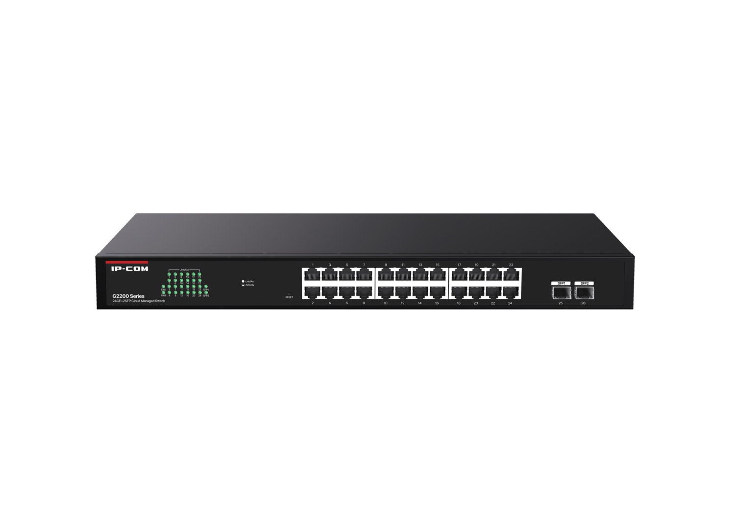 IP-COM Switch 24port Gigabit + 2port SFP Metal G2226F Rack mountable