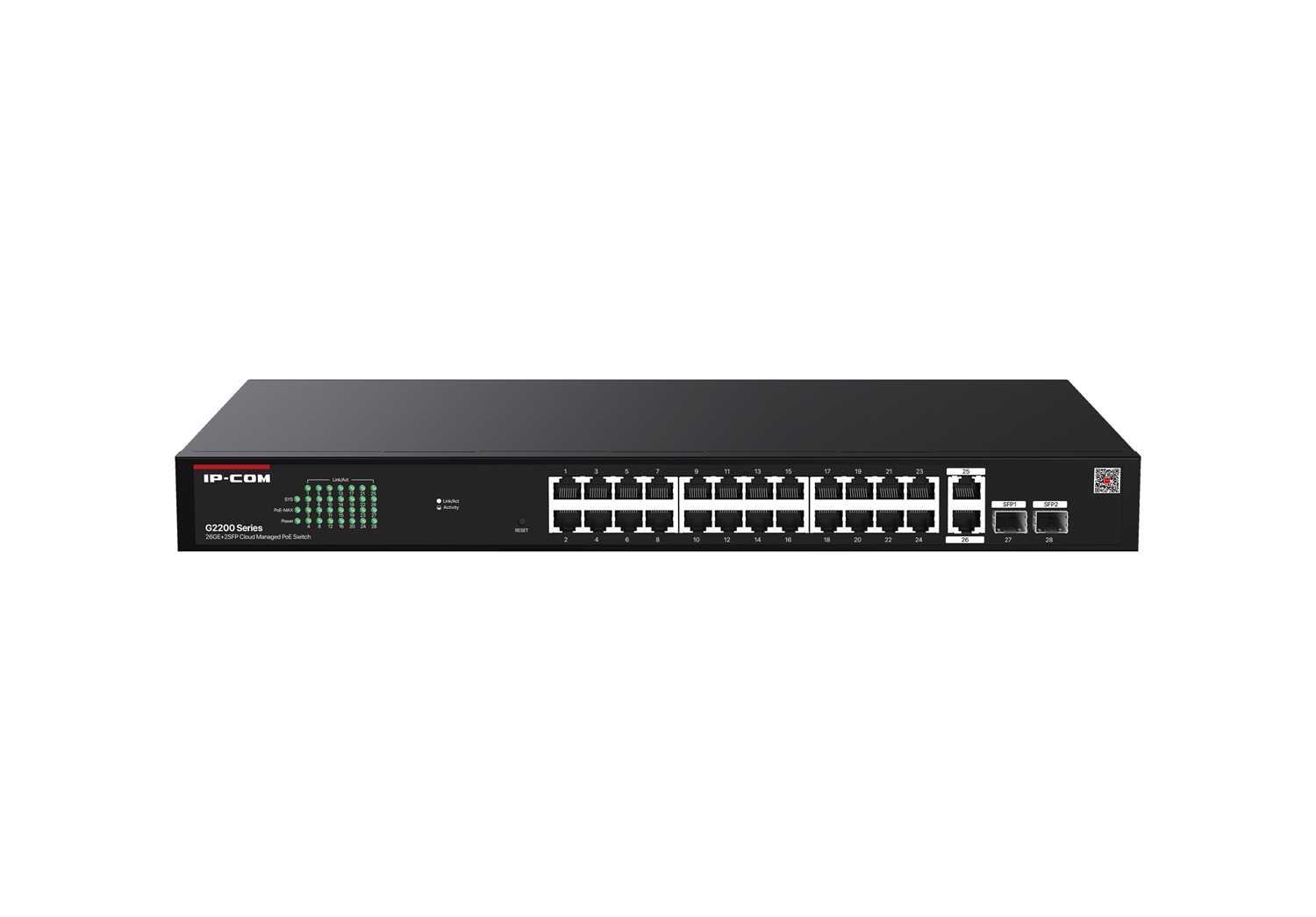 IP-COM Switch 24Port Gigabit 26xGE 2xSFP PoE 410W G2228P Cloud Managment Rackmount