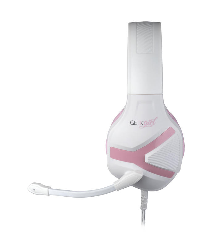 Headphones Konix Gaming Geek Girl Crystal White/Pink SWITCH/PS4/PS5/XBOX/TABLET/PHONE