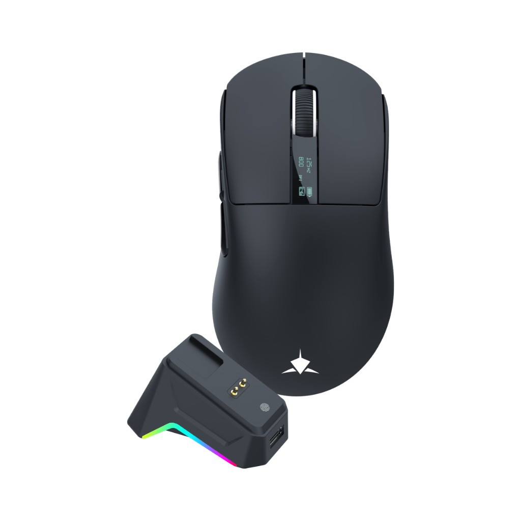 Mouse White Shark Gaming Wireless Gawain 12000dpi RGB Black
