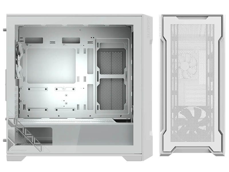 ATX Micro Case Gigabyte C102 GLASS ICE w/2xUSB 3.0, 2x 120mm Fans White