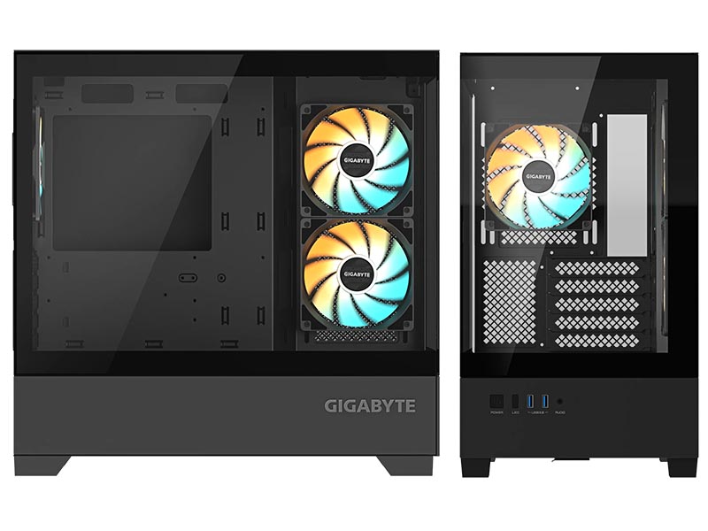 ATX Micro Case Gigabyte C201 PANORAMIC w/2xUSB 3.0 w/3x 120mm ARGB Fans Black