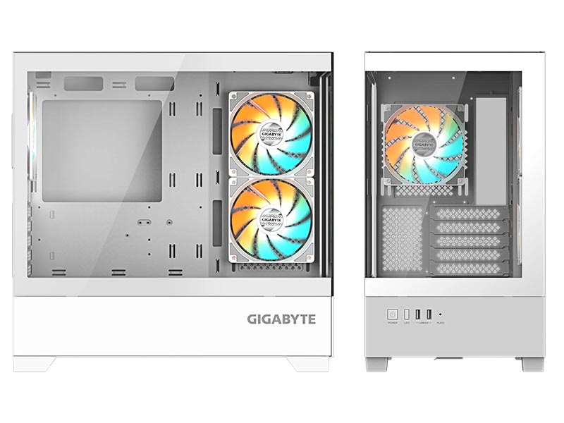 ATX Micro Case Gigabyte C201 PANORAMIC ICE w/2xUSB 3.0 w/3x 120mm ARGB Fans White