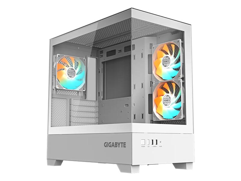 ATX Micro Case Gigabyte C201 PANORAMIC ICE w/2xUSB 3.0 w/3x 120mm ARGB Fans White