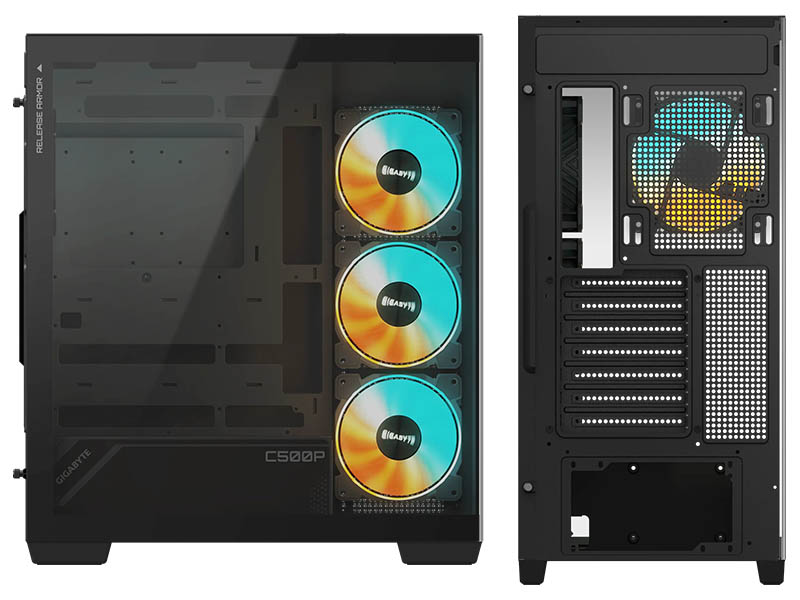 ATX Midi Tower Case Gigabyte C500 PANORAMIC STEALTH Black w/4x 120mm ARGB Fans