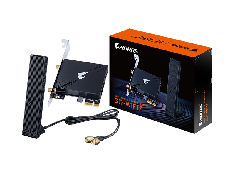Gigabyte Wireless BE PCI-E Card Adapter GC-WIFI7 5800Mbps 4K-QAM Tri-Band + BLUETOOTH 5.3