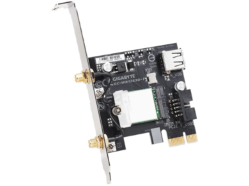 Gigabyte Wireless-AC PCI-E Card Adapter 2x2 802.11ac 160MHz Dual Band WIFI and BLUETOOTH 5