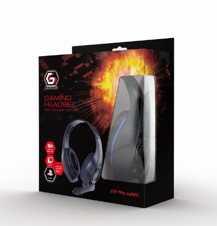 Headphones Gembird GHS-05 Gaming Black/Blue w/Mic