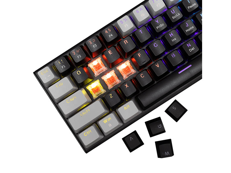 Keyboard White Shark Gaming Wakizashi 2 60% Mechanical RGB Black/Grey Red Switch
