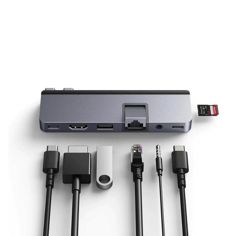 USB-C HUB Hyper DUO PRO 7in2 HDMI/1XUSB/1XUSB-C/1xThunderbolt 4/MicroSD/Ethernet/Audio Jack