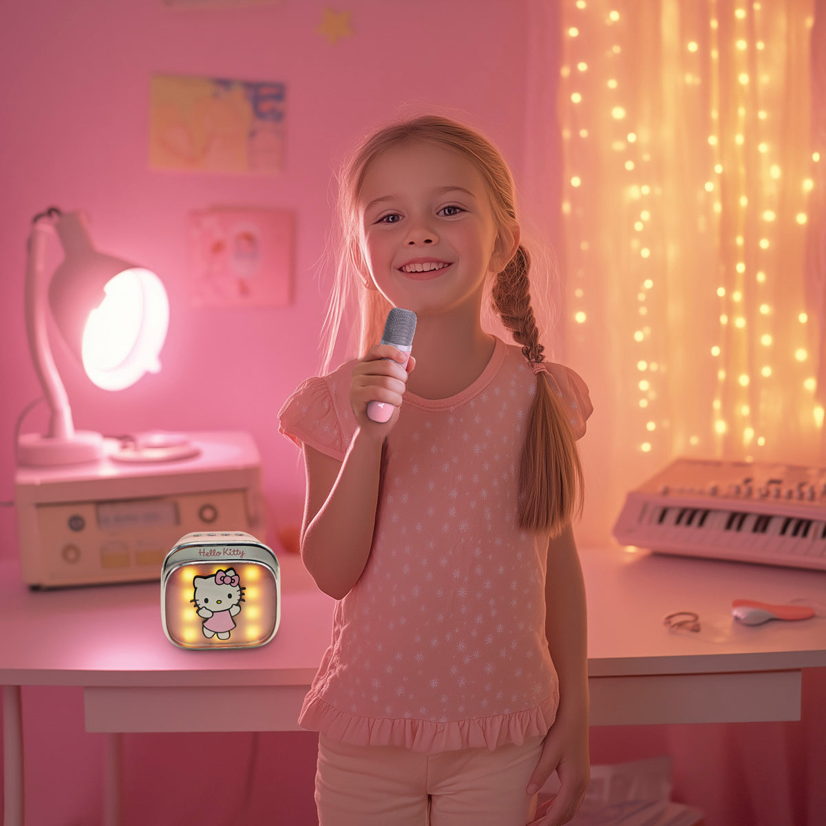 Speaker OTL Hello Kitty Mini Party KARAOKE w/BT, Microphone, microSD, AUX-IN, LED RGB