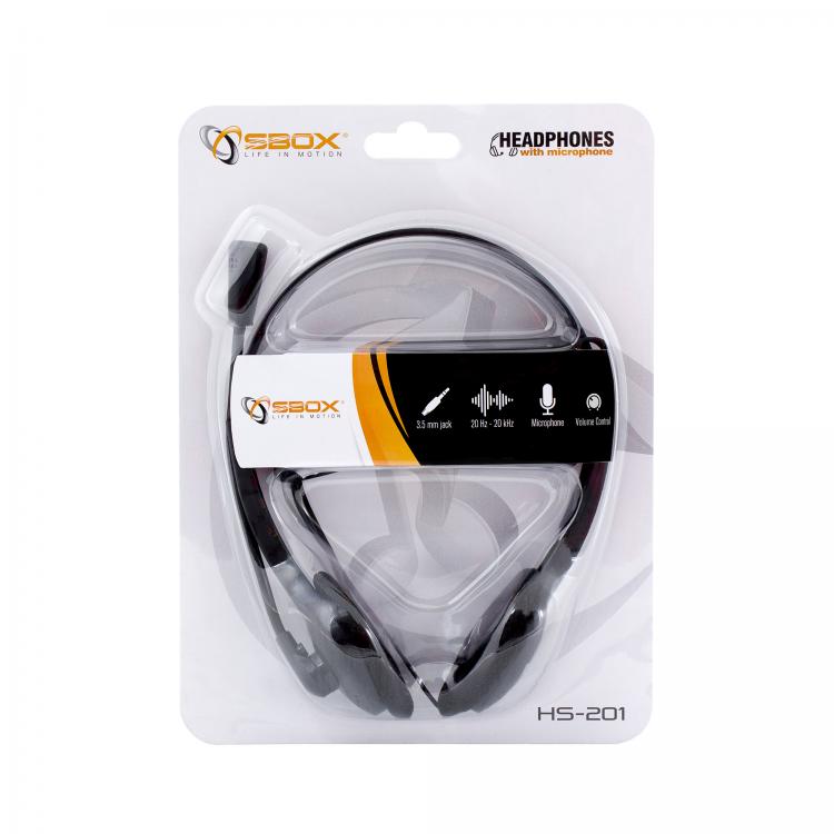 Headphones SBOX HS-201 w/Microphone Black