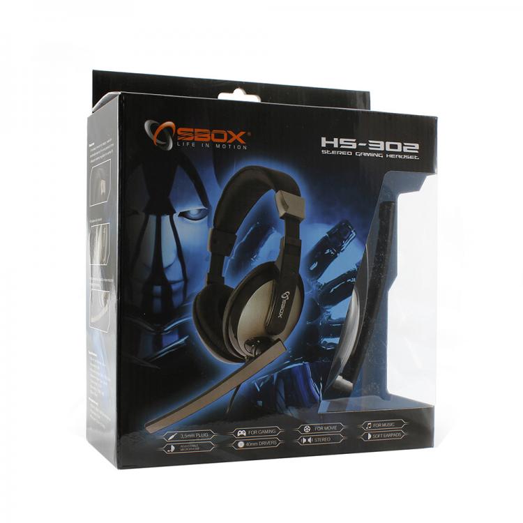 Headphones SBOX HS-302 w/Microphone Black