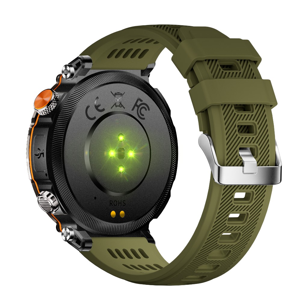 North Edge Healthcare Watch HT30 IPS Green with Screen Health Monitoring, Bluetooth Call