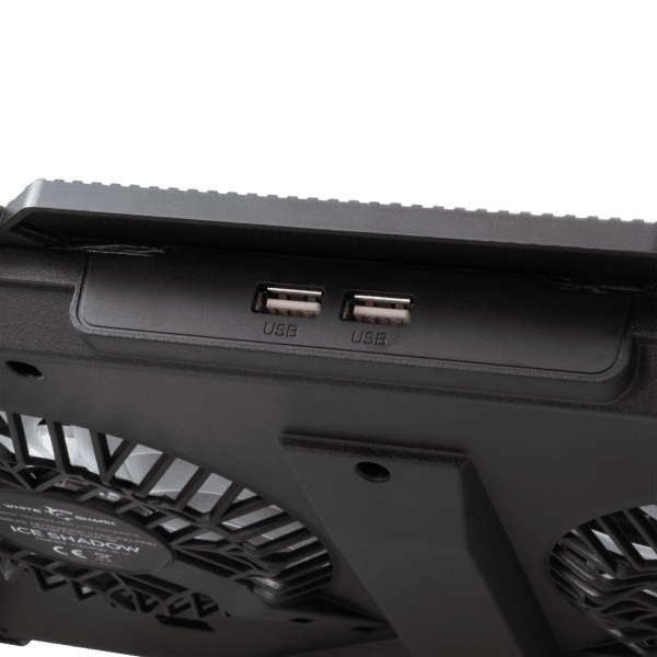 Notebook Stand White Shark Ice Shadow up to 17.3" 2x LED Fans Gaming