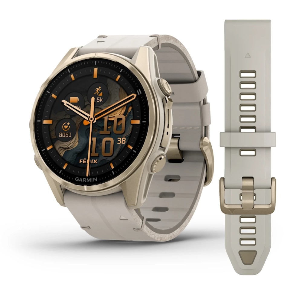 Garmin Smartwatch Fenix 8 AMOLED 43mm Soft Gold w/Limestone Leather Band