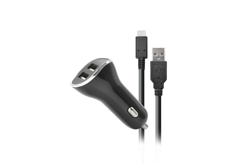 USB Universal Car Charger SteelPlay Dual Socket for Nintendo Switch/Mobile/Tablet 13W w/type-C cable