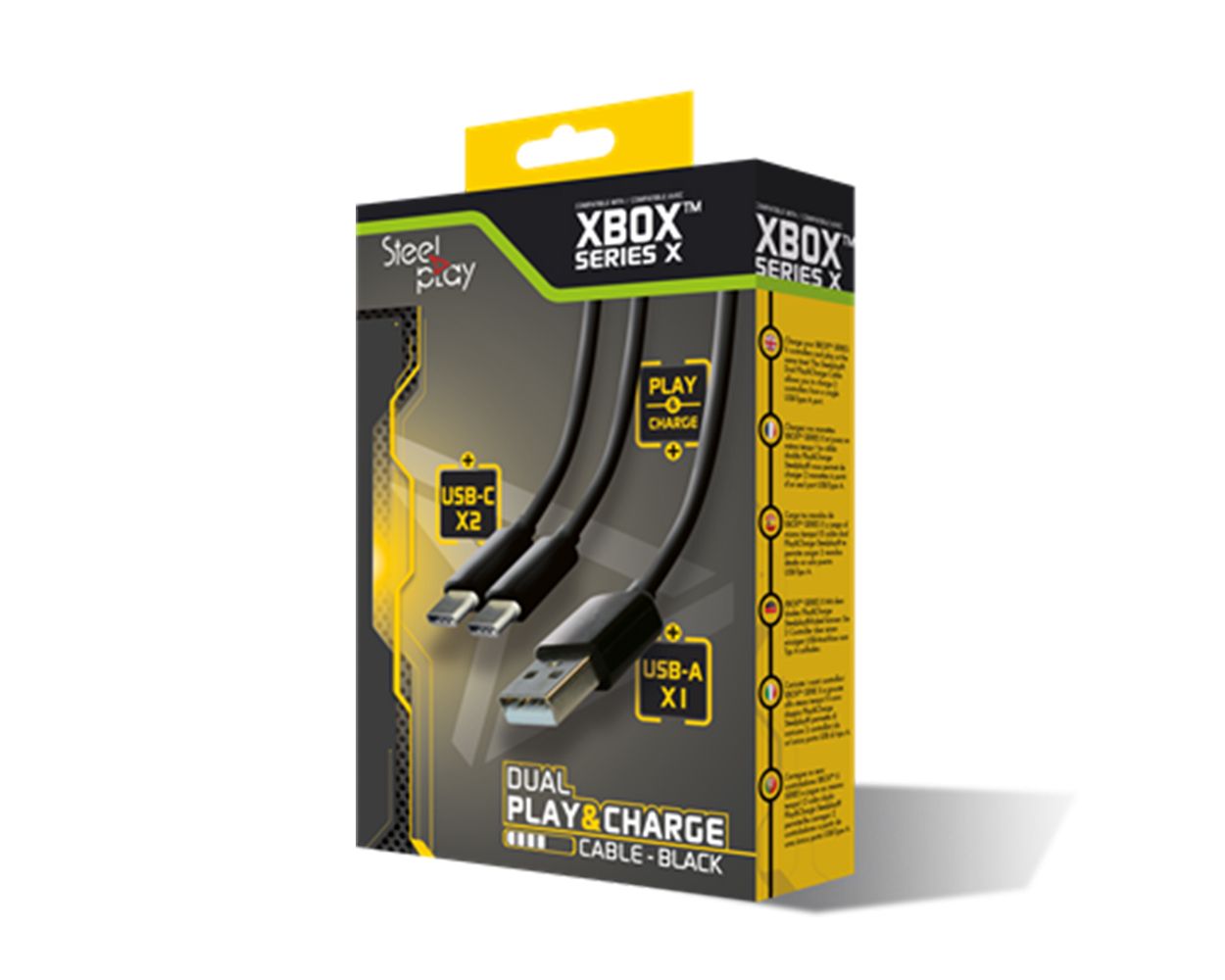 Cable USB 2.0 AM to Type-C 3m SteelPlay 2x Play and Charge for Controllers