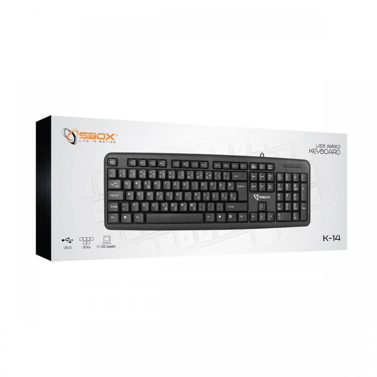 Keyboard SBOX K-14 USB Black HR