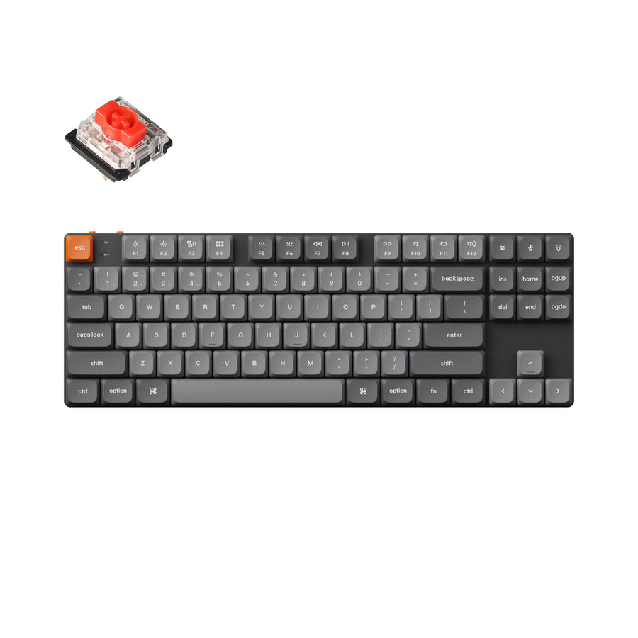 Keyboard Keychron K1 Max Wireless 80% Swappable RGB Backlight Low Profile Gateron Red Switch