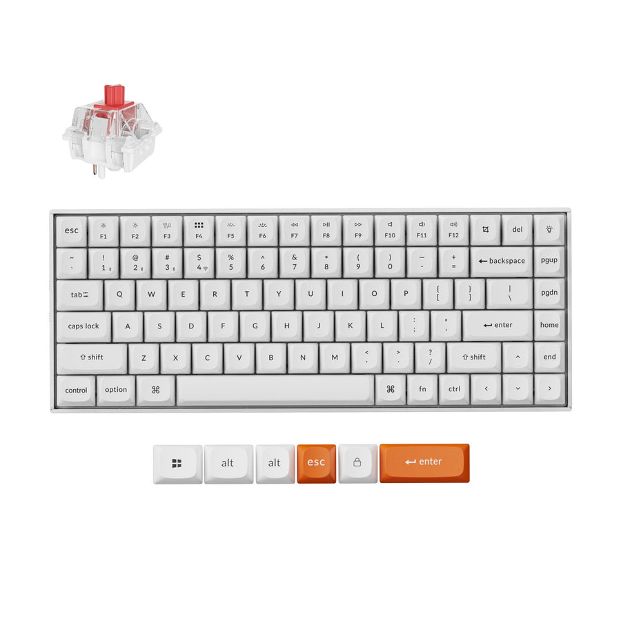 Keyboard Keychron K2 Max 75% QMK Wireless Swappable RGB Keychron Super Red Switch - White
