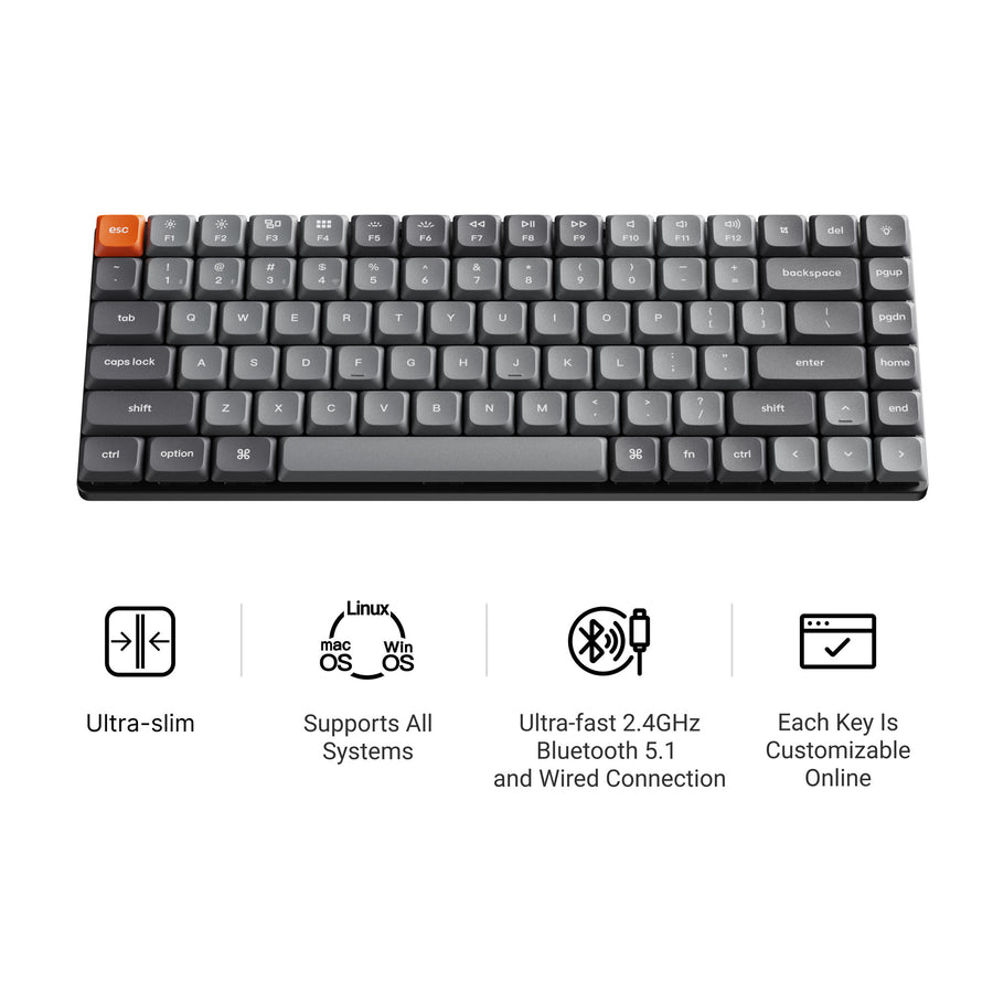 Keyboard Keychron K3 Max Low-Profile 75% QMK/VIA Wireless Swappable RGB Gateron Red - White