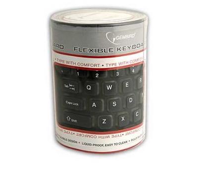 Keyboard Flexible Full Size KB-109F USB/OTG Adapter Black