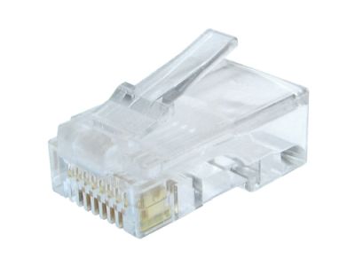 UTP Connector gold plated 8P8C 3-fork for solid CAT6 cable