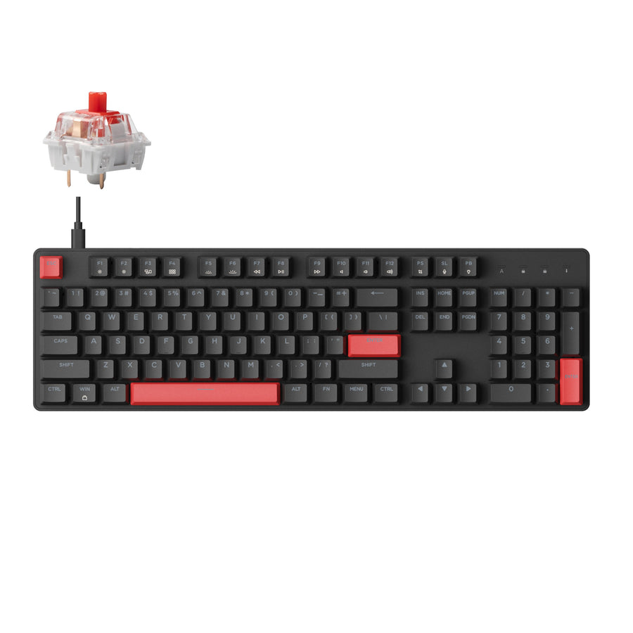 Keyboard Keychron Lemokey X2 Full-Size  QMK/VIA Wired Mechanical Red Switch - Black