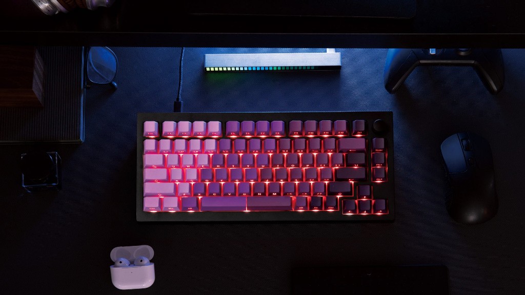 Keyboard Keychron Lemokey X4 75% Wired Mechanical Brown Switch - Purple w/Red Backlight