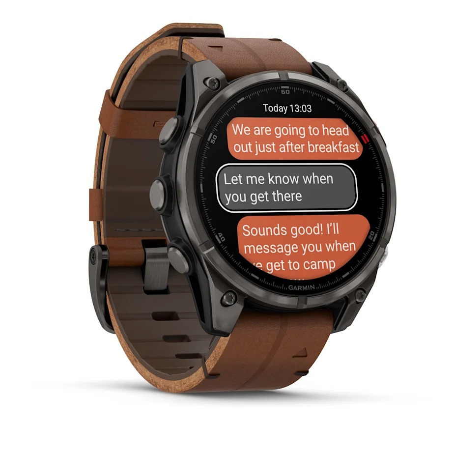 Garmin Smartwatch Fenix 8 Pro LTE AMOLED 47mm Titanium Sapphire w/Leather Band