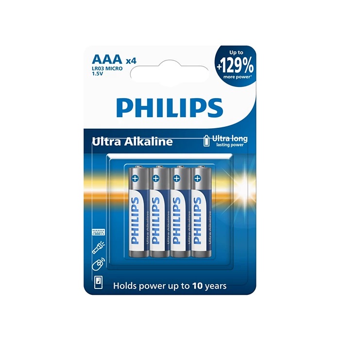 Batteries Philips Ultra AAA Alkaline 4pack