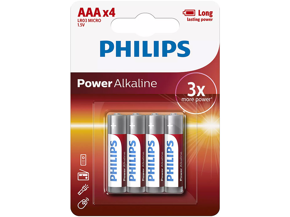 Batteries Philips PowerAlkaline AAA 4 pack