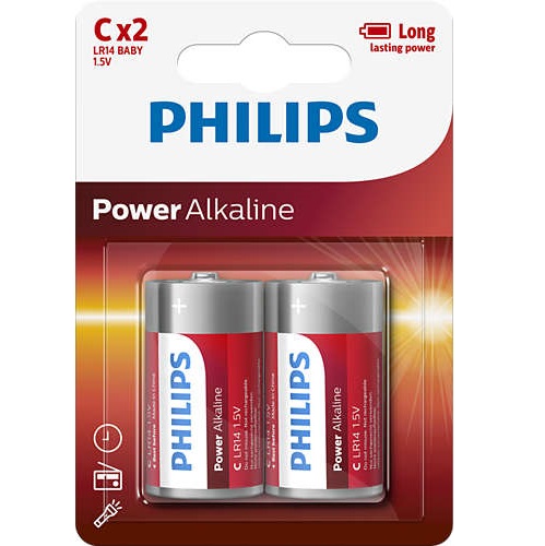 Batteries Philips C 2pack Power Alkaline