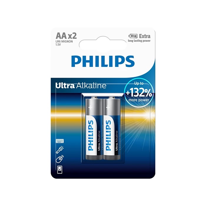 Batteries Philips Ultra AA Alkaline 2pack