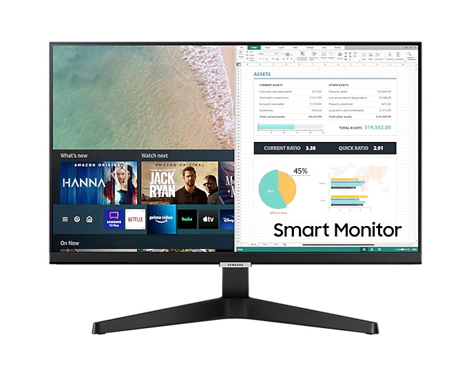 Monitor 24" Samsung LS24AM506NUXEN SMART M5 IPS FHD, HDMIx2, USB, WiFi, BT, Tizen, Speakers, Remote