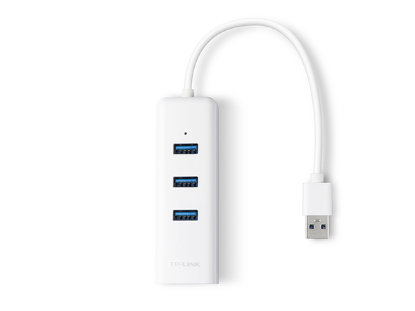 USB HUB 3.0 3-Port + RJ45 Gigabit Ethernet Adapter TP-Link UE330 White