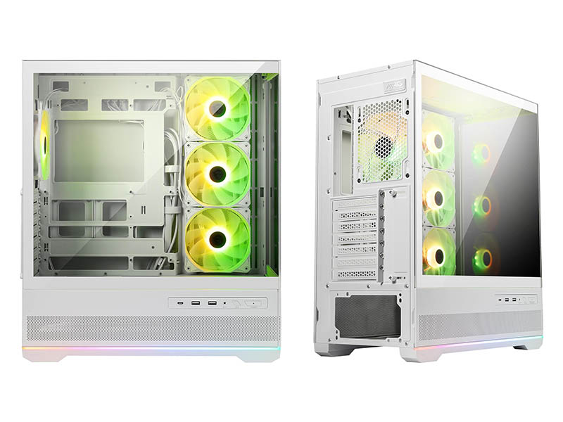 ATX Mid Tower Case MSI MAG PANO 110R PZ WHITE ARGB w/2xUSB 3.2, Type-C, 4x 120mm Fans