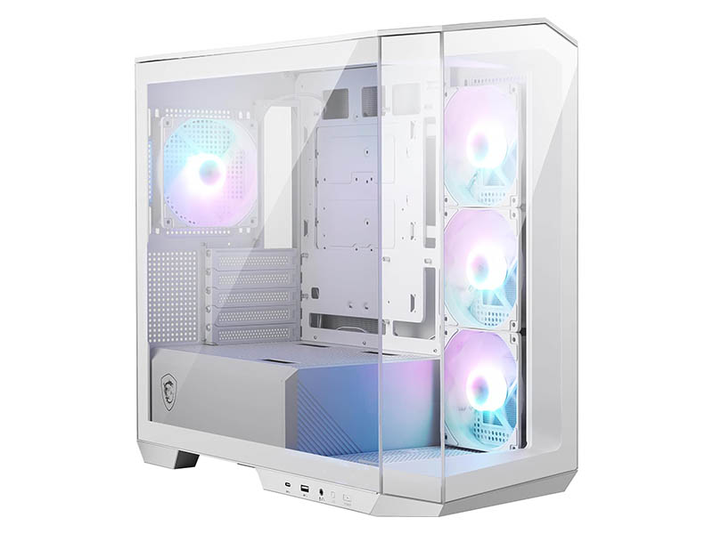 ATX Micro Tower Case MSI MAG PANO M100R PZ White ARGB w/USB 3.2/Type-C/4x 120mm Fans
