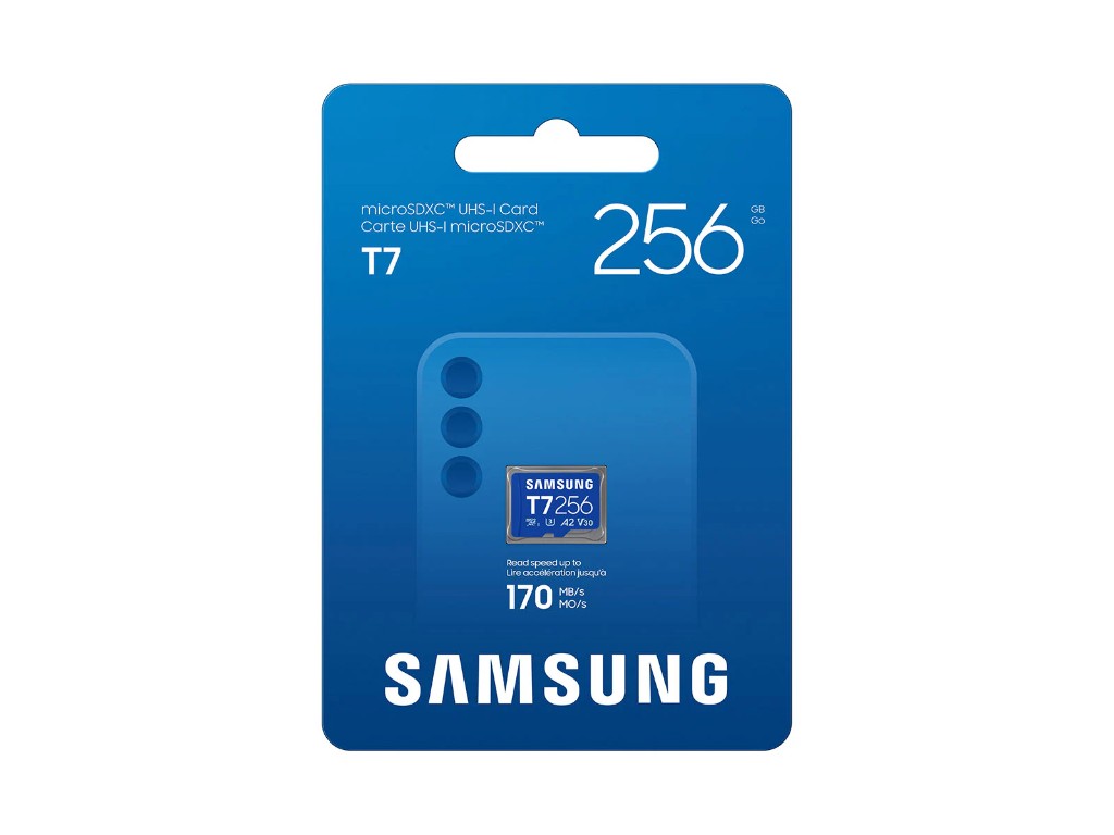 Secure Digital Micro Samsung T7 256GB SDXC cl10 170 MB/s UHS-I U3 V30 A2