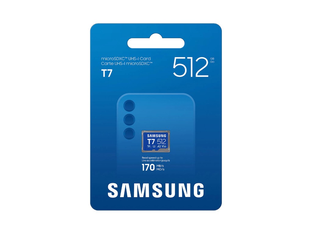 Secure Digital Micro Samsung T7 512GB SDXC cl10 170 MB/s UHS-I U3 V30 A2