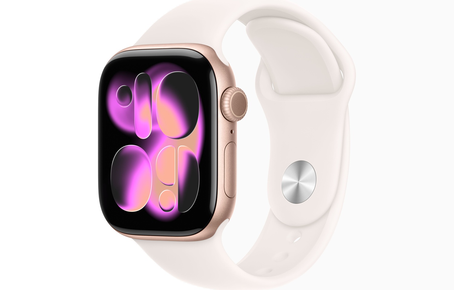 Apple Watch Series 11 GPS 42mm Rose Gold Aluminium Case with Light Blush Sport Band S/M