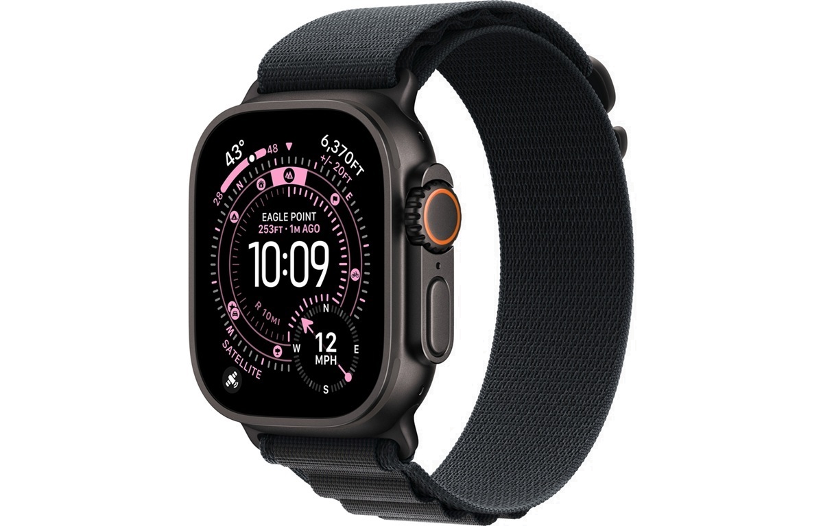 Apple Watch Ultra 3 Cellular 49mm Black Titanium Case with Black Alpine Loop Medium